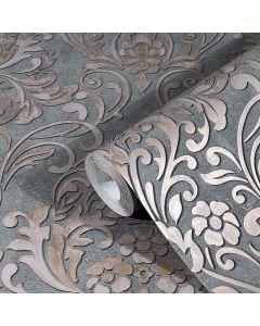 Tapete Gold, Kupfer, Grau, Silber, Rosa, Rose Marburg Vinyltapete (1033411)