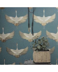 Tapete Beige, Creme, Blau, Braun Marburg Vliestapete (1043695)