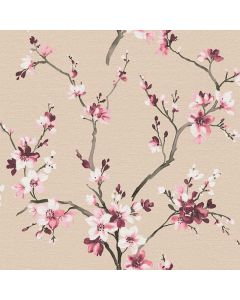 Tapete Beige, Creme, Grau, Silber, Rosa, Rose livingwalls Vinyltapete (1039125)