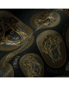 Tapete Gold, Kupfer, Schwarz, Anthrazit VERSACE Satintapete (1040248)