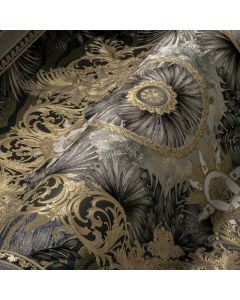 Tapete Braun, Gold, Kupfer, Grau, Silber VERSACE Satintapete (1040253)