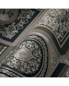 Tapete Grau, Silber VERSACE Satintapete (1040257)