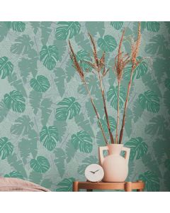 Tapete Grau, Silber, Grün livingwalls Vinyltapete (1042259)