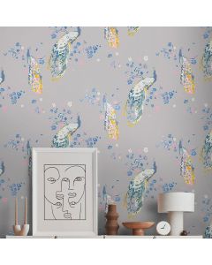 Tapete Blau, Bunt, Grau, Silber livingwalls Vinyltapete (1042264)