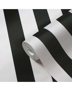 Tapete Streifen Blockstreifen Schwarz Weiß Papiertapete (1039990)