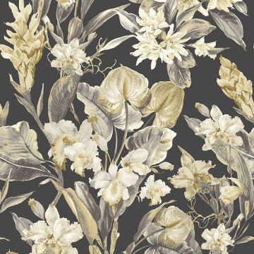 Tapete Beige, Creme, Schwarz, Anthrazit Rasch-Textil Vliestapete (1042682)