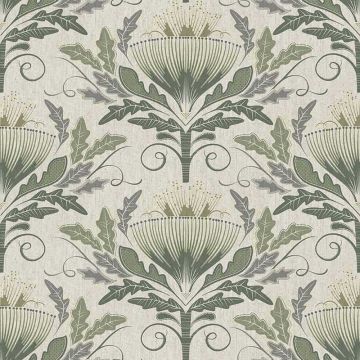 Tapete Grau, Silber, Grün Rasch-Textil Vliestapete (1036606)