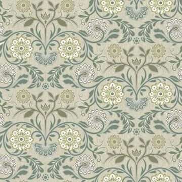 Tapete Grau, Silber, Grün Rasch-Textil Vliestapete (1036611)