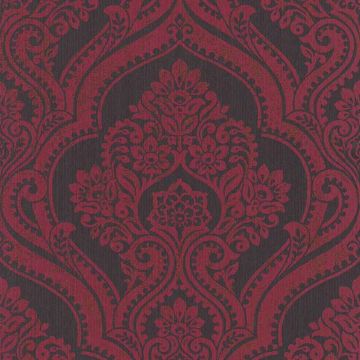 Tapete Rot, Schwarz, Anthrazit Rasch-Textil Textiltapete (1035323)
