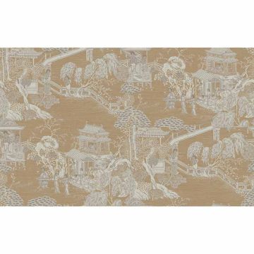 Tapete Beige, Creme, Braun, Grau, Silber Rasch-Textil Vliestapete (1038106)