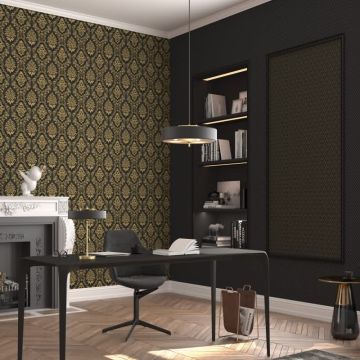 Tapete Schwarz, Anthrazit Erismann Vinyltapete (KG-175398)