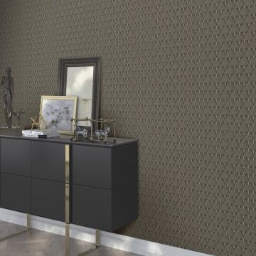Tapete Schwarz, Anthrazit Erismann Vinyltapete (KG-175417)