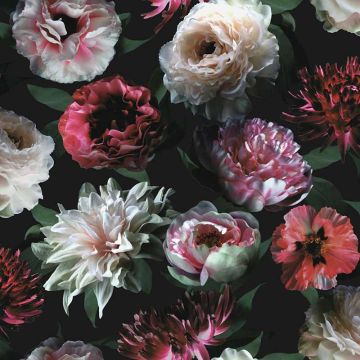 Tapete Rosa, Rose, Schwarz, Anthrazit Rasch-Textil Vliestapete (1034985)