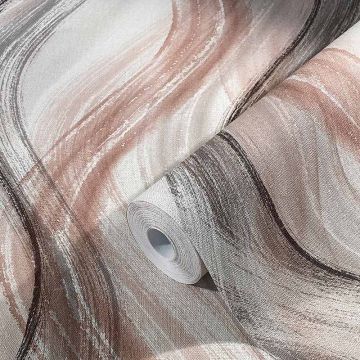 Tapete Grau, Silber, Rosa, Rose Marburg Vliestapete (1034885)