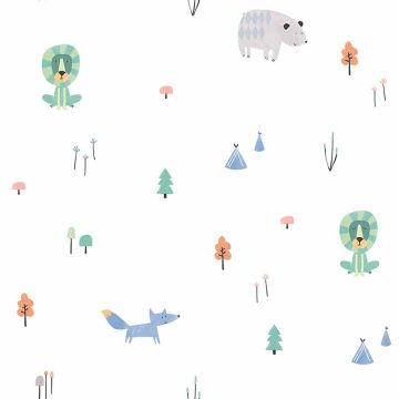 Tapete Bunt, Weiß Rasch-Textil Papiertapete (1035024)