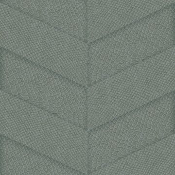 Tapete Grau, Silber, Grün Rasch-Textil Vliestapete (1039443)