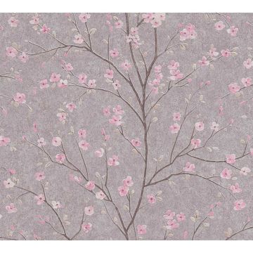 Tapete Grau, Silber, Rosa, Rose livingwalls Vliestapete (1034703)