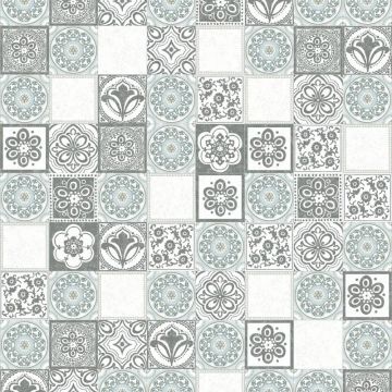 Digitaldruck-Tapete Grau, Silber, Grün, Weiß Eijffinger (1029712)
