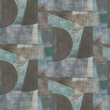 Digitaldruck-Tapete Blau, Braun (1040382)