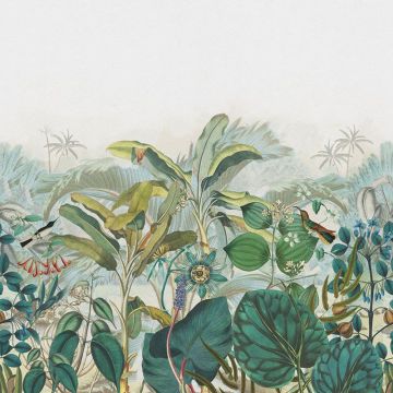 Digitaldruck-Tapete Beige, Creme, Blau, Grün, Petrol Rasch (1041517)