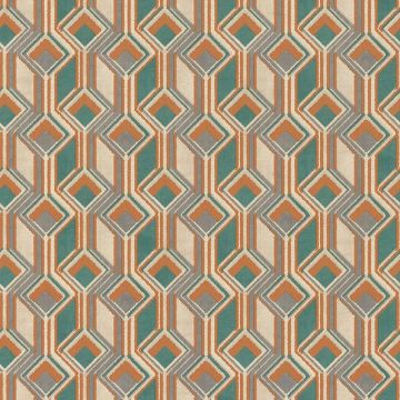 Tapete Beige, Blau, Grau, Grün, Orange, Petrol Rasch Vliestapete (1042832)