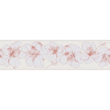 Bordüre Weiß, Rosa, Rose JETTE Vlies (1024161)