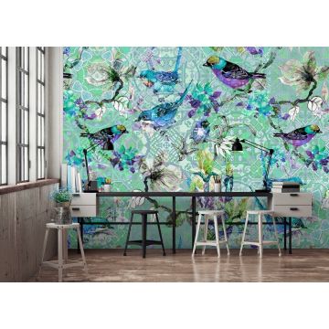 DD110256 Walls by Patel Mosaic Birds