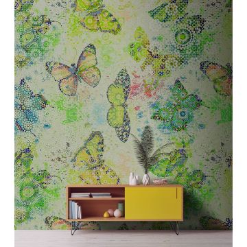 DD110271 Walls by Patel Mosaic Butterflies