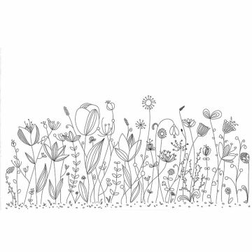 Digitaldruck-Tapete Flowers B&W livingwalls (1034284)