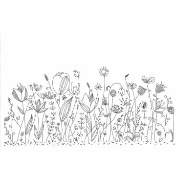 Digitaldruck-Tapete Flowers B&W livingwalls (1034284)