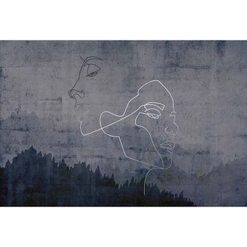 Digitaldruck-Tapete Silver Outline Architects Paper (1031784)