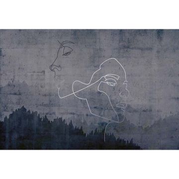 Digitaldruck-Tapete Silver Outline Architects Paper (1031784)