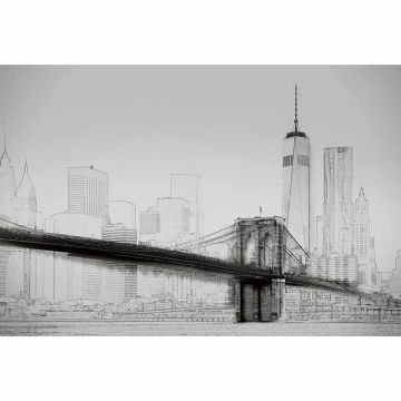 Digitaldruck-Tapete New York Art Illustration Black And White livingwalls (1033855)