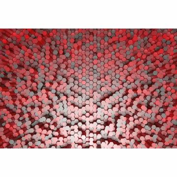 Digitaldruck-Tapete 3D Pentagons Red livingwalls (1033857)