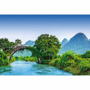 Digitaldruck-Tapete Bridge Crosses A River In China livingwalls (1033860)