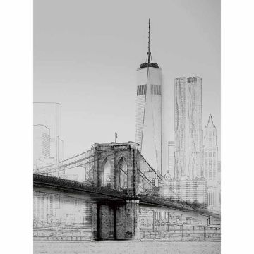 Digitaldruck-Tapete New York Art Illustration Black And White livingwalls (1034017)