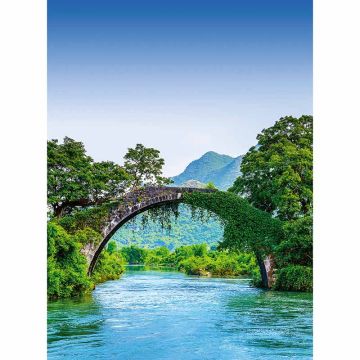 Digitaldruck-Tapete Bridge Crosses A River In China livingwalls (1034021)