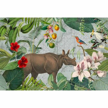 Digitaldruck-Tapete Jungle Rhino livingwalls (1036313)