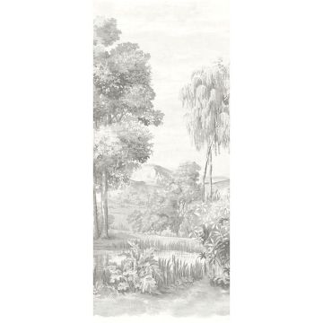 Digitaldruck-Tapete Grau, Silber Landscape Crayon MASUREEL (1041078)
