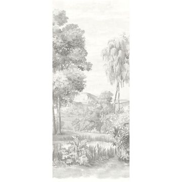 Digitaldruck-Tapete Grau, Silber Landscape Crayon MASUREEL (1041078)