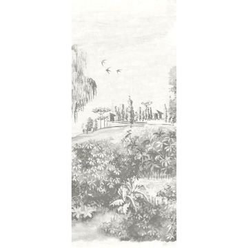 Digitaldruck-Tapete Grau, Silber Landscape Crayon MASUREEL (1041079)