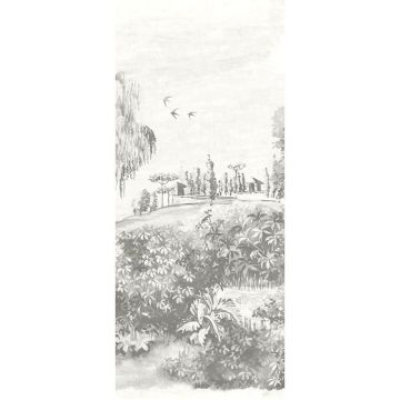 Digitaldruck-Tapete Grau, Silber Landscape Crayon MASUREEL (1041079)