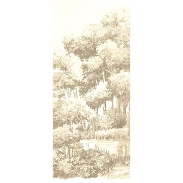 Digitaldruck-Tapete Beige, Creme, Braun Landscape Linen MASUREEL (1041080)