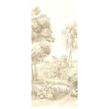 Digitaldruck-Tapete Beige, Creme, Braun Landscape Linen MASUREEL (1041081)