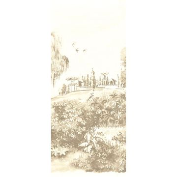 Digitaldruck-Tapete Beige, Creme, Braun Landscape Linen MASUREEL (1041082)