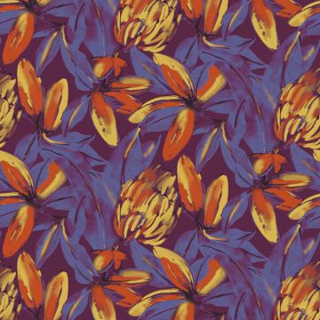 Tapete Blau, Orange, Terrakotta MASUREEL Vliestapete (1038625)