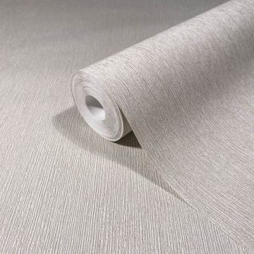 Vliestapete in Textiloptik mit strukturierter Oberfläche weiß, beige Uni (KG-171391)