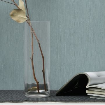 Vliestapete in Textiloptik mit strukturierter Oberfläche blau Uni (KG-171401)