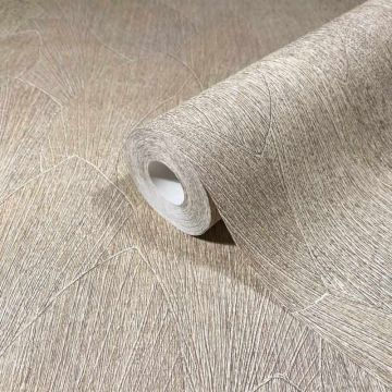 Vliestapete mit strukturiertes Blattmotiv beige Floral (KG-171419)