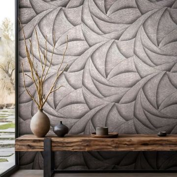Vliestapete in Schwarz, Bronze 3D-Optik Wellen Grafisch Modern für Wohnzimmer Schlafzimmer Küche (KG-171436)